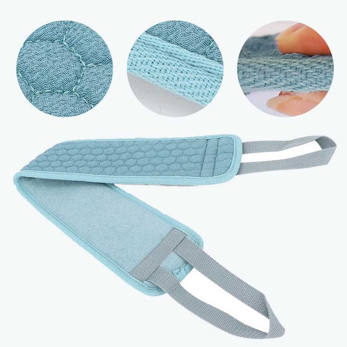 Lange Huishoudelijke Exfoliërende Rug Bad Spons Dubbelzijdige Douche Reinigingstool Badschuim Handdoek gray