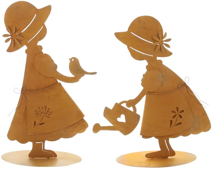 Decoratieve meisjes set van 2 roest