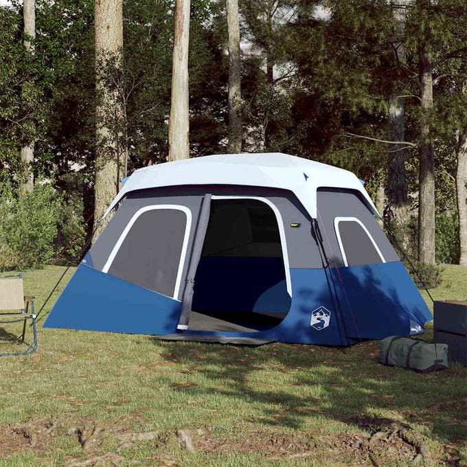 vidaXL - Tent - met - LED - 6-persoons - snelontgrendeling - lichtblauw