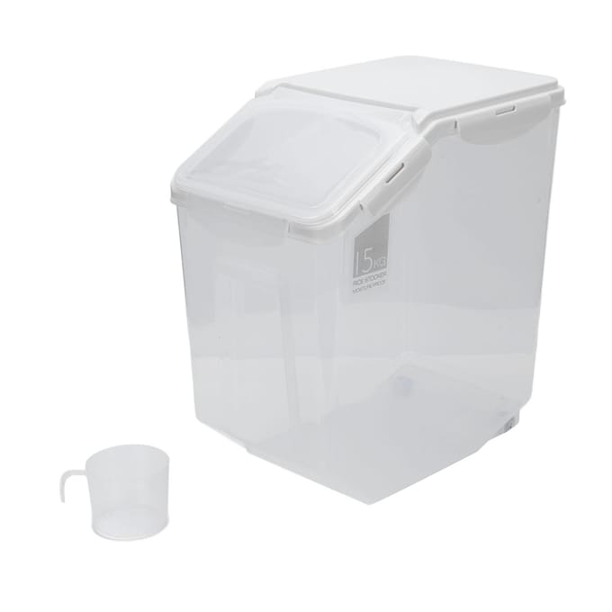 Rijstvat Voedselkwaliteit PP Graanopslagbak Verdikt Verzegelde Voedselcontainer Multifunctioneel Vochtbestendig white