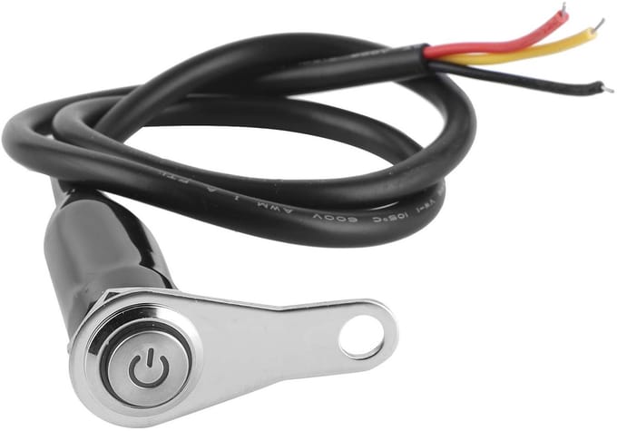 Allecto - Stainless Steel Motorhandleiding Schakelaar 12V met LED voor Motorrijden
