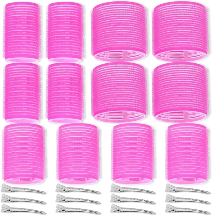 Ynkkvre - Krulspelden Rollers - 24 Delig - Heatless Curls - Incl. Haar rollers & Haarklemmen - Kleefroller - Krullen Zonder Hitte - Haarrollers Midi
