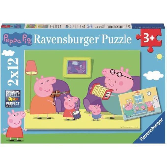 Ravensburger puzzel Thuis bij Peppa Pig - Twee puzzels - 12 stukjes - kinderpuzzel