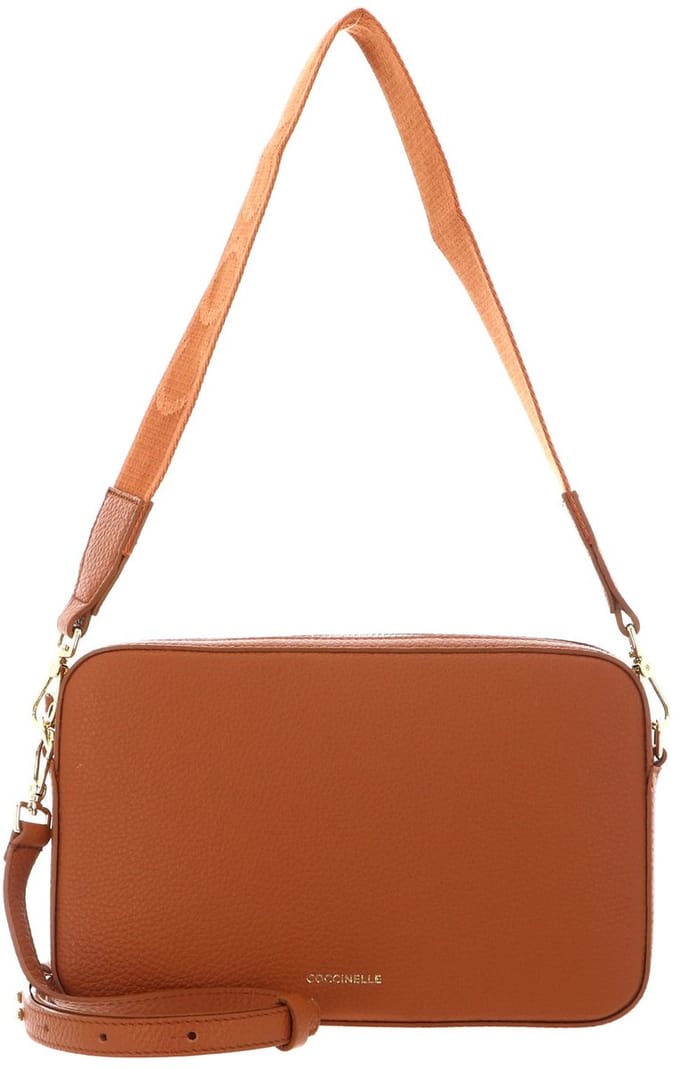 COCCINELLE Leren schoudertas Tebe Mini Bag Grained Leather Crab Lichtbruin