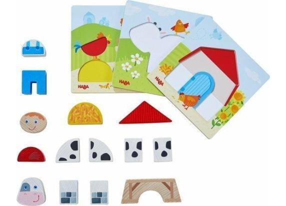 Haba Vormenpuzzel Boerderij Junior 15 X 15 Cm Hout 17-delig