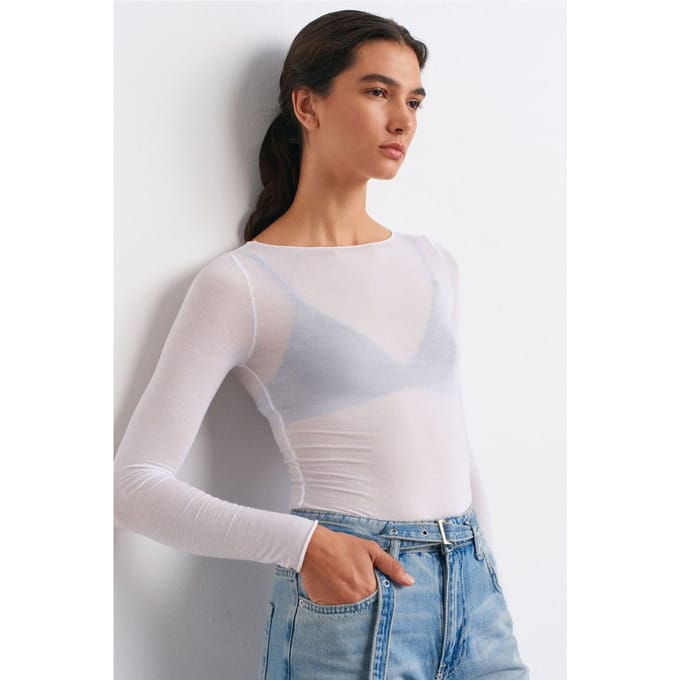 Slim Fit Bootneck Lange Mouw Gebreide Blouse