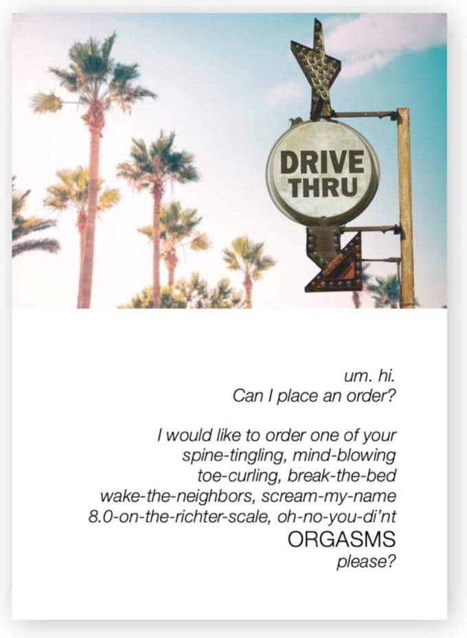 Warm Human - I'd Like To Order An Orgasm Wenskaart - Wit