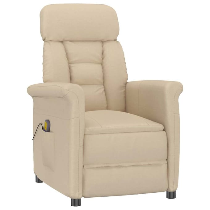 vidaXL - Massagestoel - Crème - 96.5 - x - 70.5 - x - 95 - cm - Microvezel