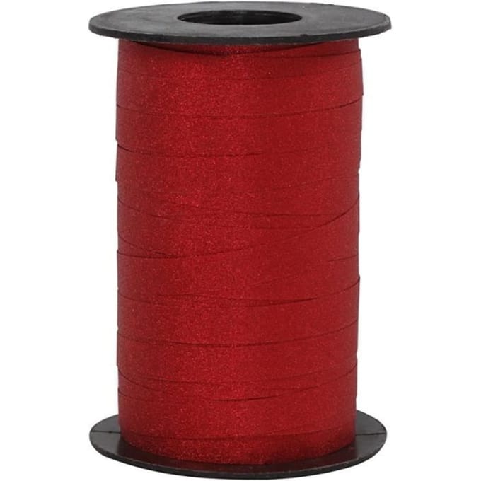 Cadeaulint b: 10 mm rood glitter 100m