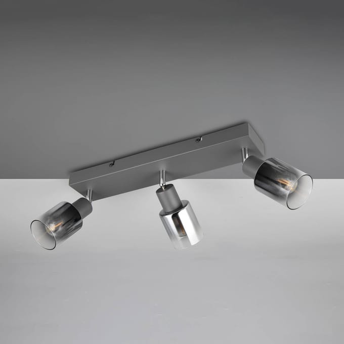 Reality Leuchten Cadiz plafondspot, 3-lamps, E14, antraciet