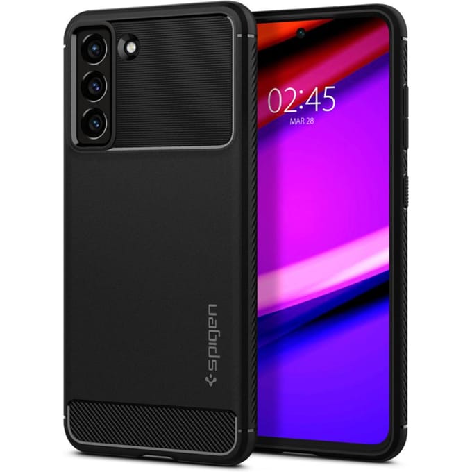 Spigen Rugged Armor Backcover voor de Samsung Galaxy S21 FE - Zwart