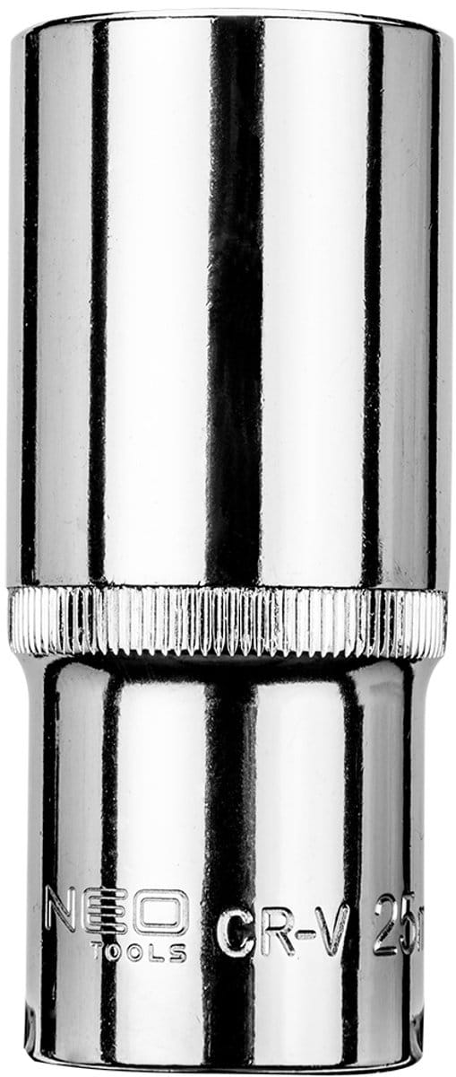 NEO Nasadki - Lange Zeskantige Dop - 1/2" - 25 mm - Chroom-Vanadiumstaal