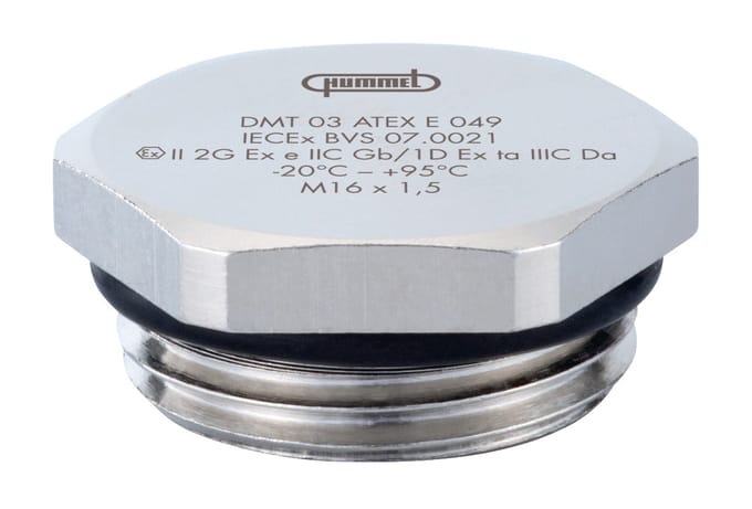 Hummel V-MS-EX M25x1.5 Vernikkeld Messing Blinde Plug - 1197250050
