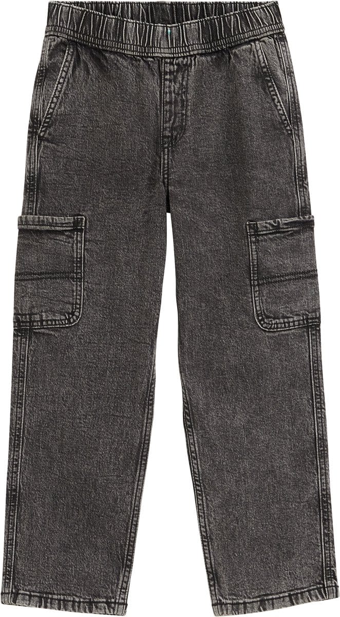 WE Fashion Jongens loose fit cargo jeans met elastische tailleband