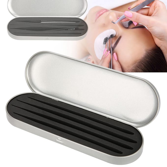 Boîte de Rangement pour Pince à Extension de Cils Organisateur Étui Outil de Maquillage white