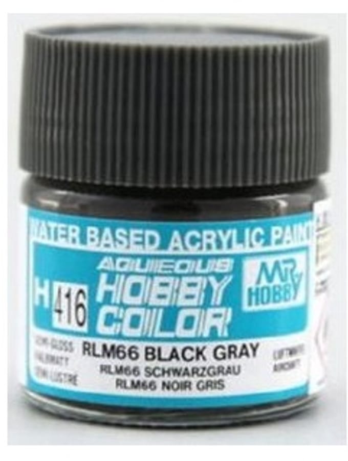 Gunze H-416 - RLM66 Black Grey Sg - Mr. Hobby Aqueous Modelbouwverf 10ml