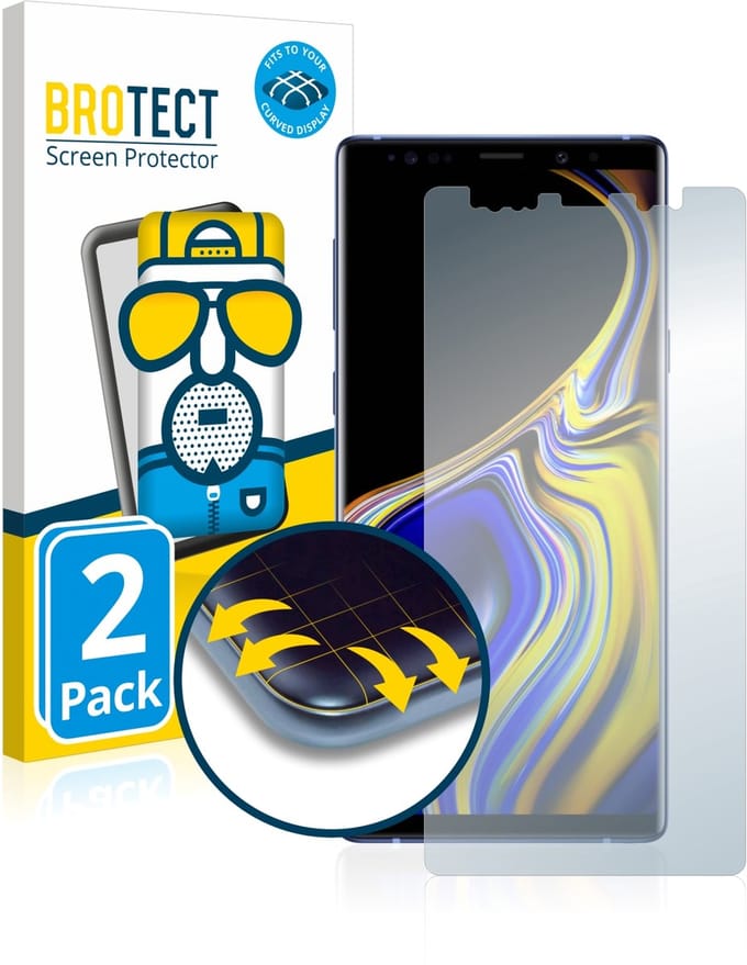 BROTECT - Screenprotector voor Samsung Galaxy Note 9 - Folie Beschermfolie matte volledig dekking 2 Stuks