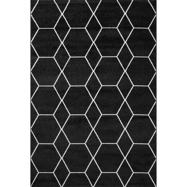 Muratap Trellis uni effen laagpolig vloerkleed modern 140x200 cm