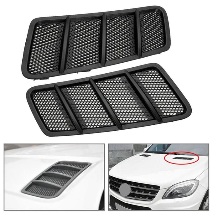 2 stks Voor Hood Ventilatierooster Cover LH & RH Voor Mercedes W166 ML GL 2012-2015 black