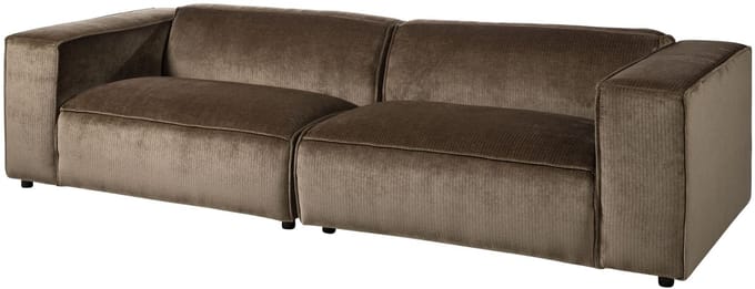 MASSIVMOEBEL24.DE 3-zitsbank taupe hout 286x103x69 cm (BxTxH) SOFAS deels gemonteerd