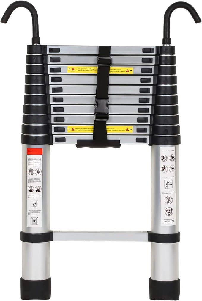 Telescopische Aluminium Ladder 3.2m - Uitschuifbaar & Multifunctioneel - Max. 150 kg
