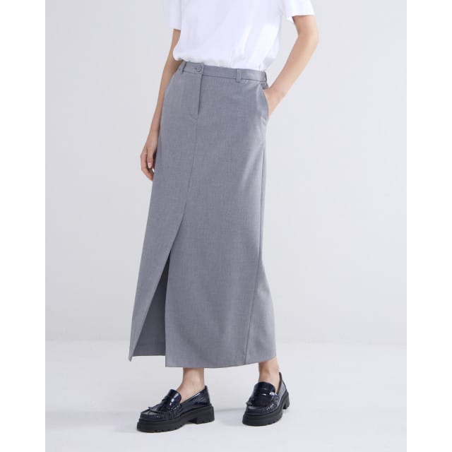 Summum Skirt Viscose Blend Stretch Rokken Grijs 6s1296-12072