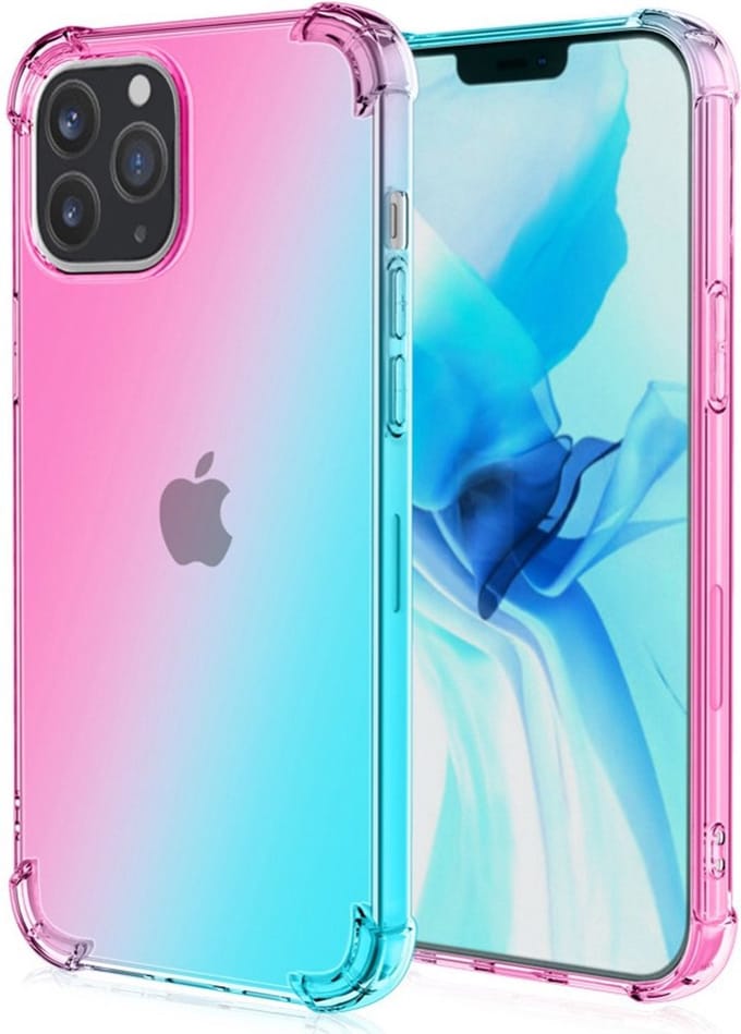 Peachy Gradient TPU hoesje geschikt voor iPhone 14 Pro Max - roze en groen