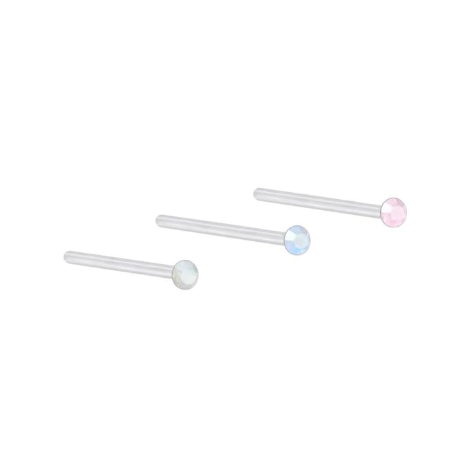 Joy|S - Zilveren neuspiercing set pastel
