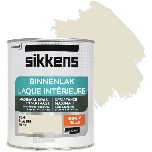 Sikkens - Binnenlak Hoogglans - Ral 9001 - 750 Ml