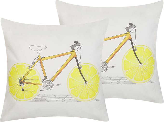 RUSCUS - Sierkussen set van 2 - Wit - 45 x 45 cm - Katoen