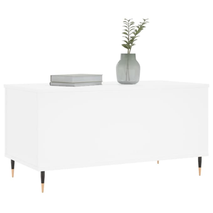 vidaXL - Salontafel - 90x44,5x45 - cm - bewerkt - hout - wit