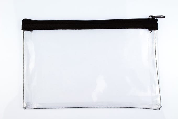 Kangaro - penetui - doorzichtig - 20 x 12,5 cm - zwarte rits