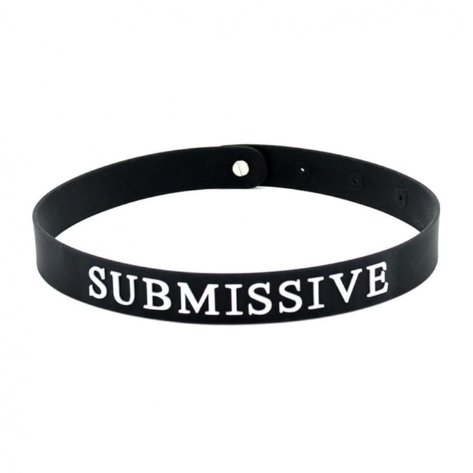Kiotos - Siliconen Collar Met tekst SUBMISSIVE