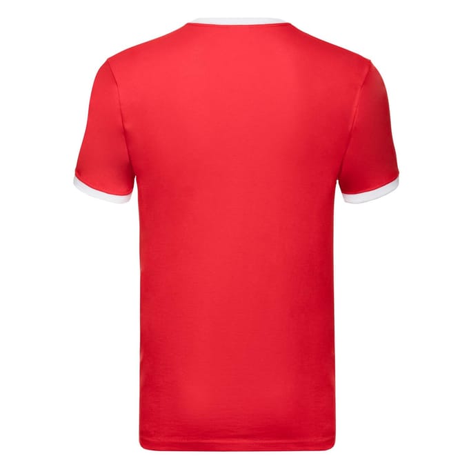Fruit of the Loom Heren Ringer T-Shirt (Wit/royaal blauw)