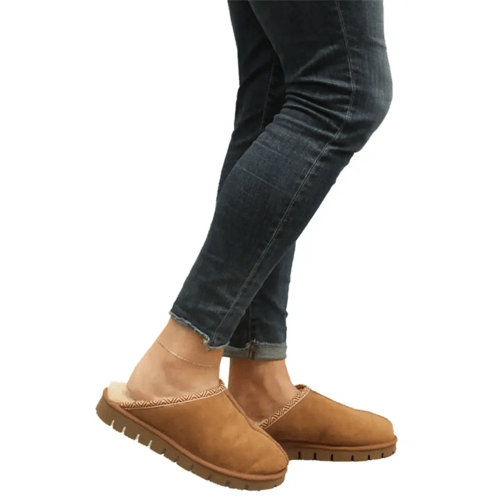 Texelana Premium - Wier - wollen sloffen - open pantoffel - dames - heren - schapenvacht - 44