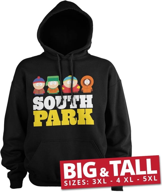 South Park Big & Tall-hoodie, zwart