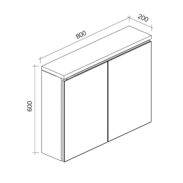 Badplaats Badkamerkast Paso 80 x 20 x 60 cm – Wit Mat – Spiegelkast Badkamer