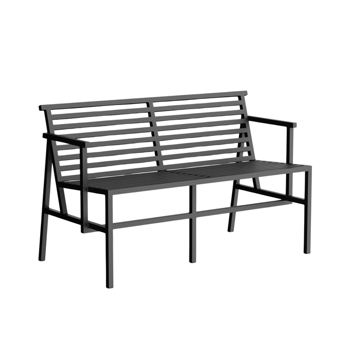 NINE 19 Outdoors Bank met rugleuning - black