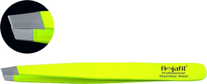 Rojafit Professionele Pincet schuin 9,5 cm-Signal Neon