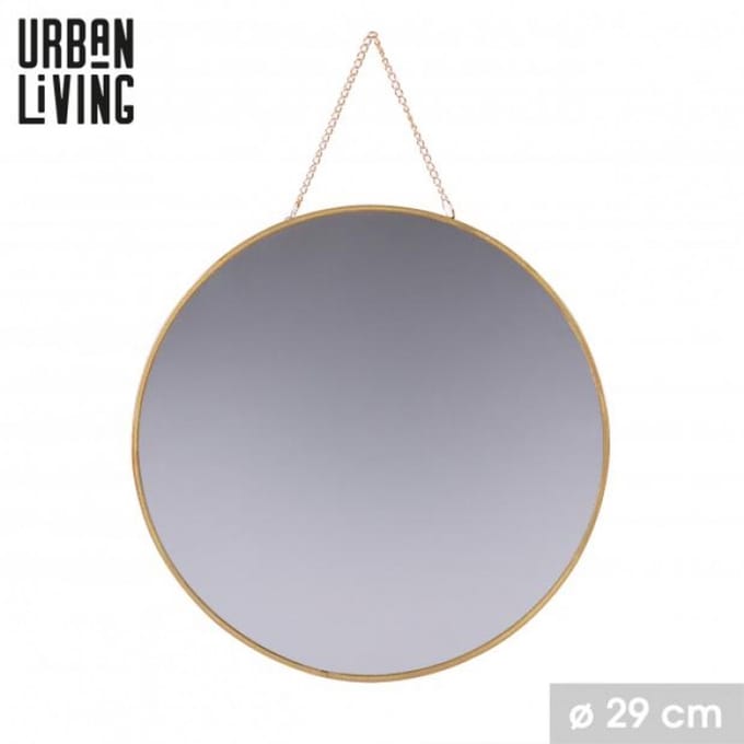 "GOLD HOME" Ronde spiegel met ketting, Ø 30 cm