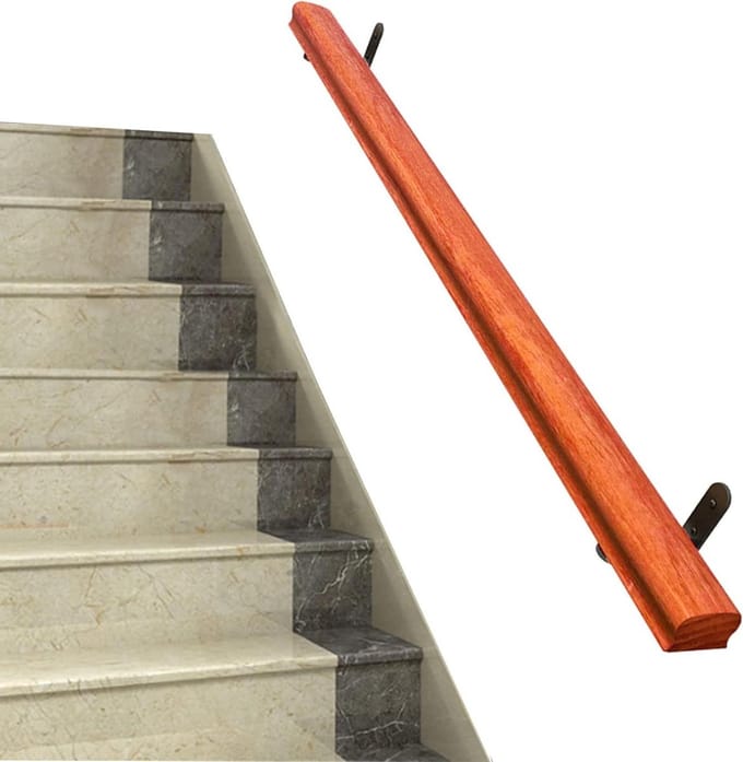 Houten Leuning - Traphek - Veiligheid Trap - Massief Hout - 50cm - Houtkleur