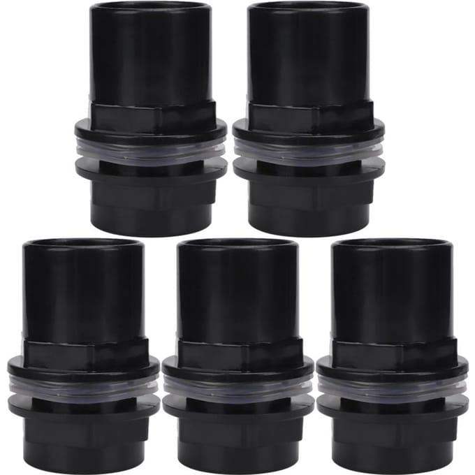 5 stuks/set PVC Aquarium Waterpijp Koppeling Rechte Buis Connector Aquarium Accessoires(40 mm) black