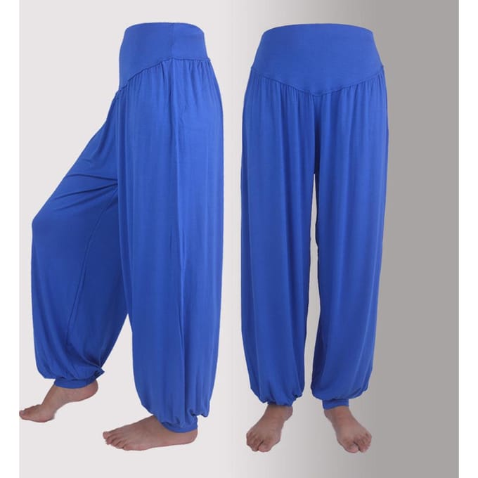 Dames sportmode elastische losse modal katoen zachte yoga dans harembroek M white