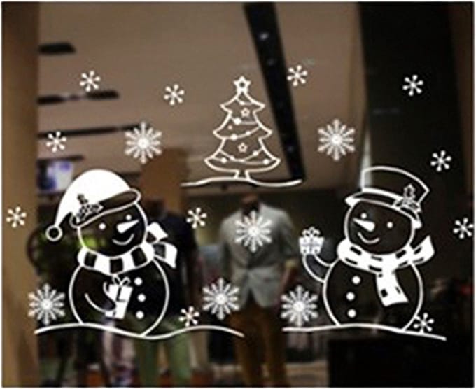 Kerst decoratie raamsticker - sneeuwdecoratie - versiering - 72 x 54 cm