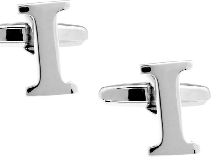 Amanto Manchetknopen Letter I - 316L Staal  - Alfabet - 15x9mm