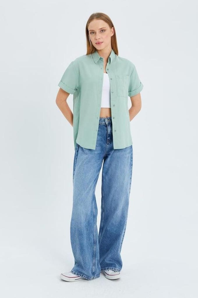 Korte Mouwen Shirt met Zakken