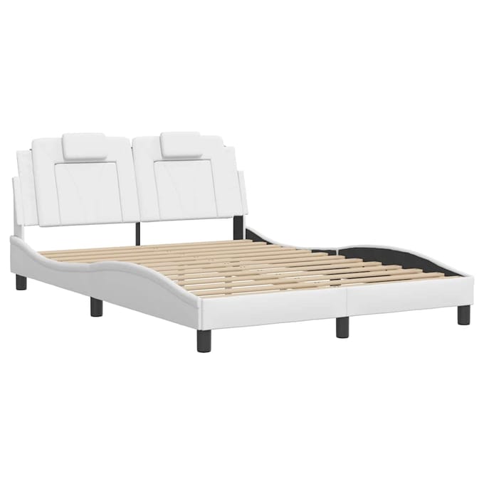 vidaXL - Bedframe - "Viana" - zonder - matras - kunstleer - wit - 120x200 - cm