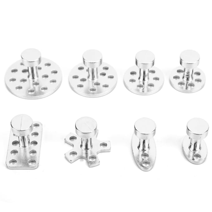 8 pièces Joint de réparation de bosses de voiture Outils de rangée de traction Composants Entretien automobile Alliage d'aluminium white