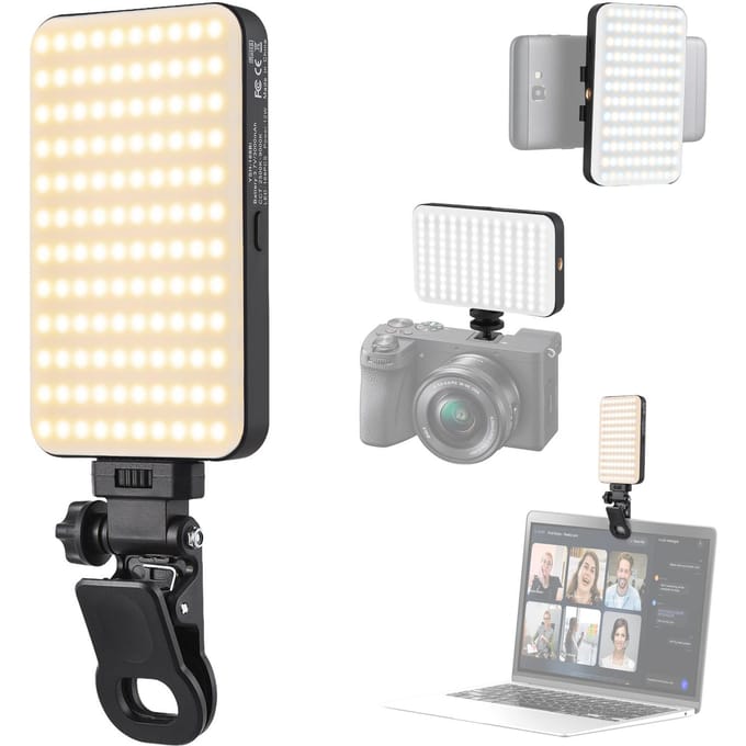 Zaklamp LED Videolamp LED Invullicht Videoconferentielicht 2500K-9000K Dimbaar Ingebouwde 3000mAh zwart