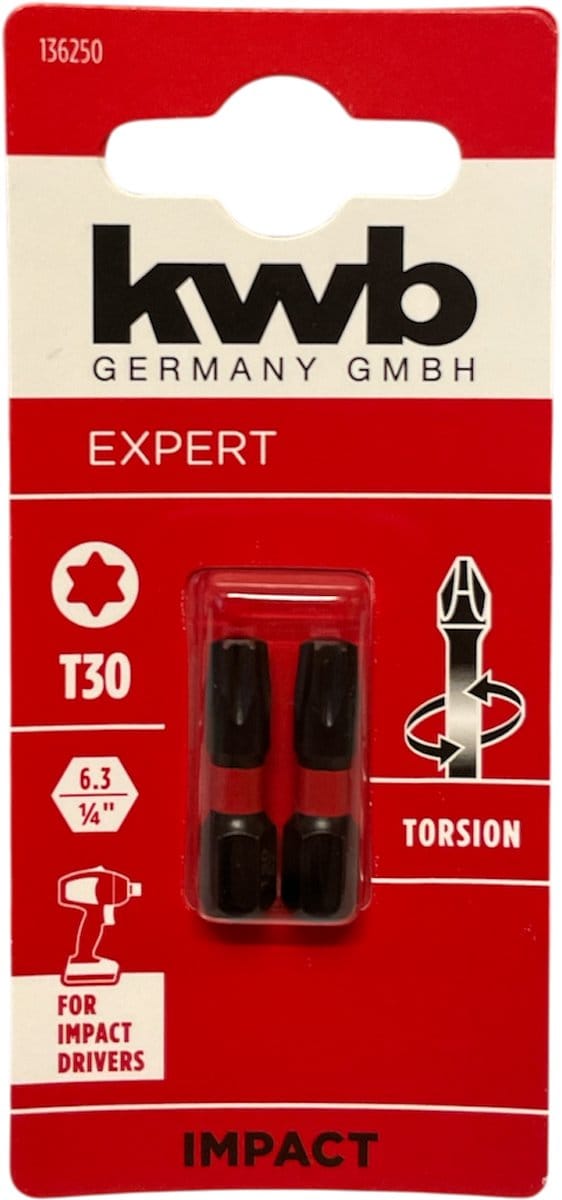 KWB 2 bitjes torsion 25 mm T30 s2